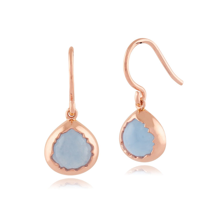 Bleu Jade 'Diantha' Pastel Earrings in 9ct Plaqué Or Rose Argent Sterling