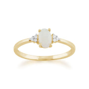 gemondo Opale Bague, 9 Ct Or Jaune 0.29ct ct Opale & diamant bague