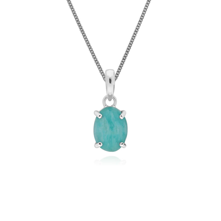 Pendentif  et Boucles d'Oreilles Classique Argent 925 Amazonite