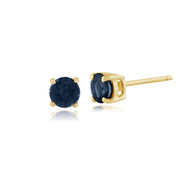 Boucles d'Oreilles Clou Saphir Classique Or Jaune 375 et Ear-Jacket Carré Diamant