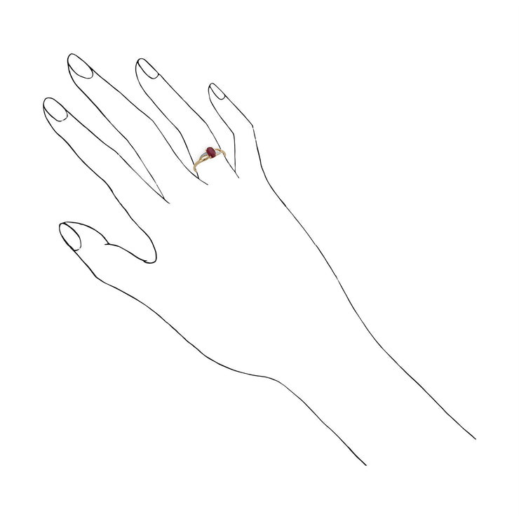 Gemondo Bague Rubis, 9ct Or Jaune 0.63ct Rubis & Diamant Bague