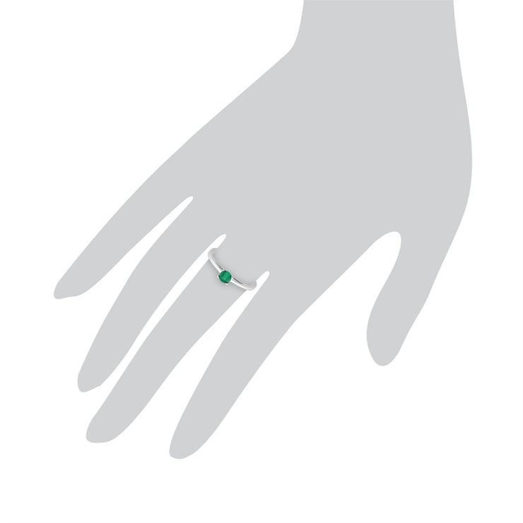 Bague Or Blanc 375 Emeraude et Diamant